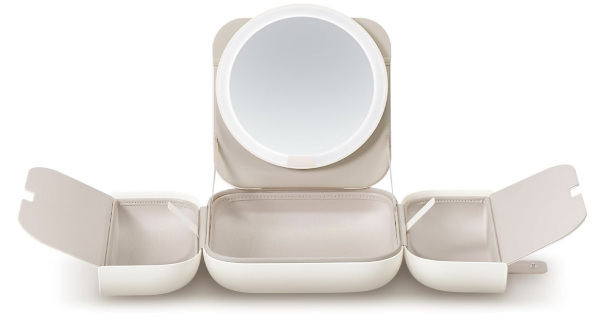 amazon makeup organizer with LED mirror